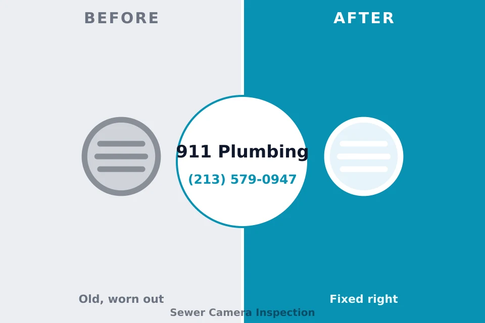 Before and after: plumbing repair Rocky Point, NY
